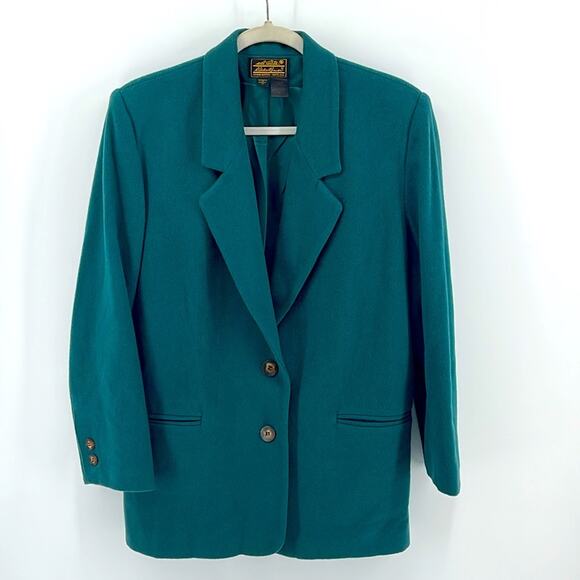 Vintage Eddie Bauer 100% wool two button boyfriend overcoat blazer sz MP - Picture 1 of 6